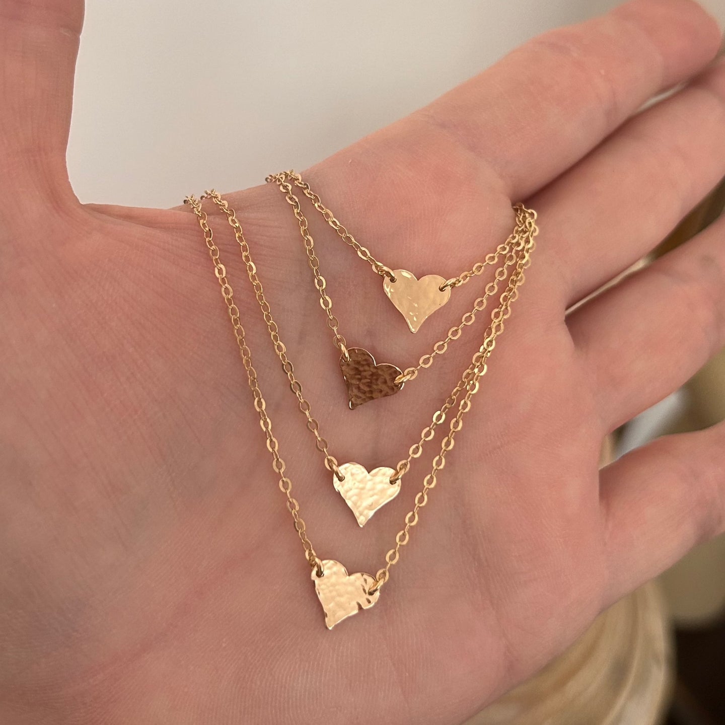 Hammered Heart Necklace | Dainty Everyday Pendant